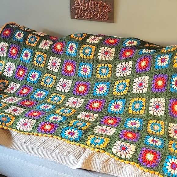 Crochet blanket vintage handmade - Picture 1 of 3